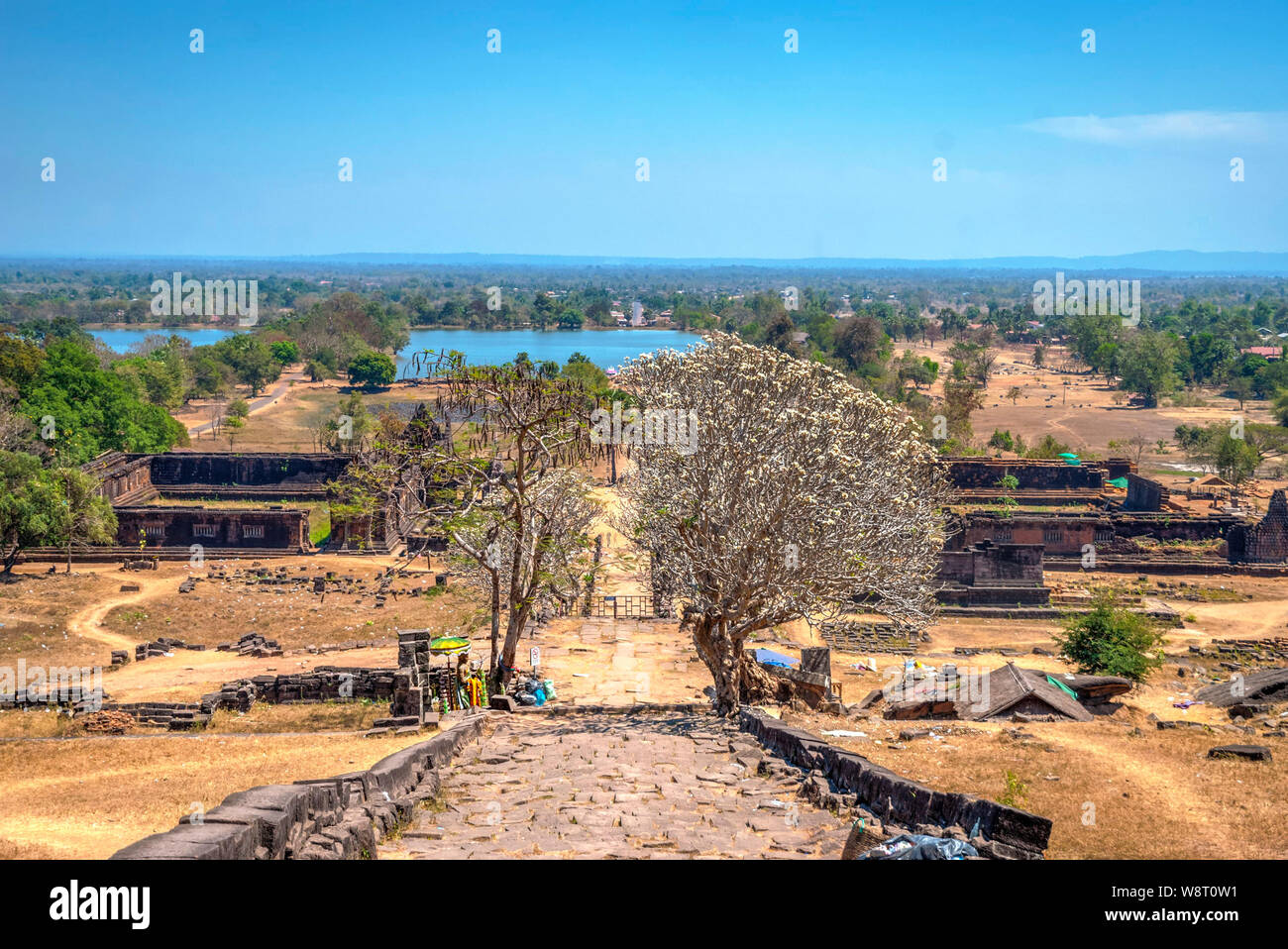 Wat Phou, temple dans le sud du Laos Banque D'Images