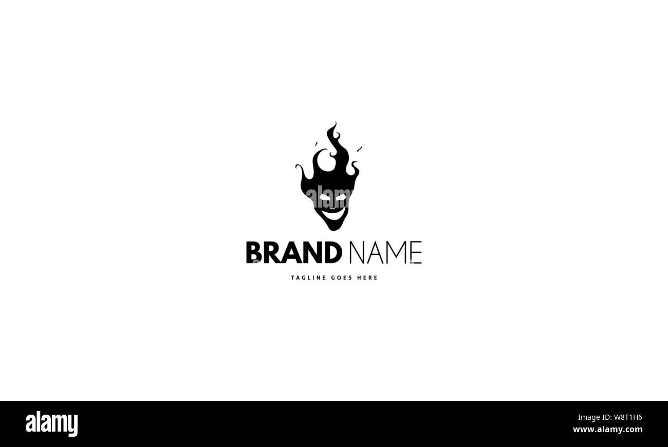 Logo vectoriel sur lequel une image abstraite de la tête de Satan. Illustration de Vecteur