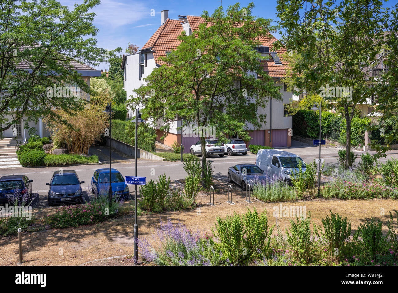 Quartier résidentiel, Strasbourg, Alsace, France, Europe, Banque D'Images