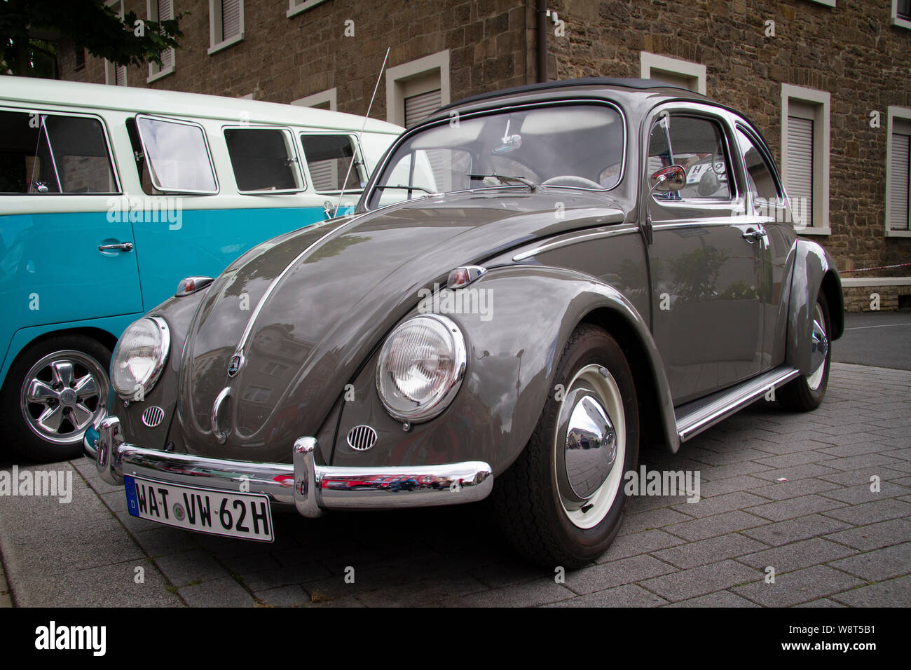 Volkswagen Coccinelle des années 60, en Allemagne. VW Volkswagen Kaefer aus den 60er Jahren, Deutschland. Banque D'Images