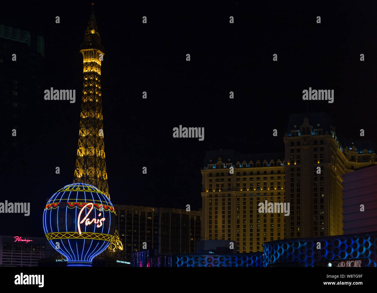 LAS VEGAS, NV/USA - Le 14 février 2016 : Paris Las Vegas de nuit. Banque D'Images