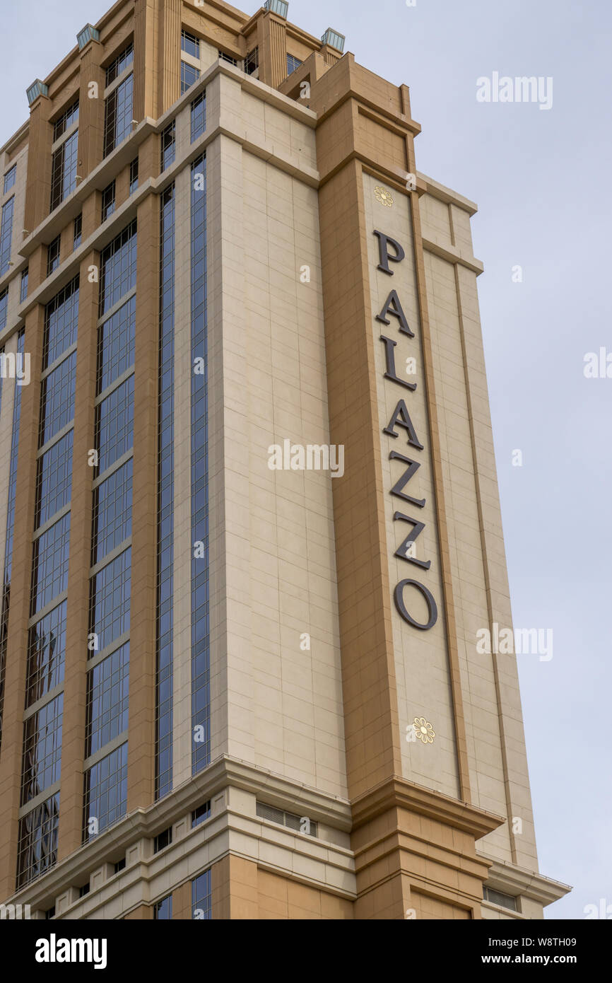 LAS VEGAS, NV/USA - Le 14 février 2016 : Le Palazzo Hotel and Casino sur le Strip de Las Vegas. Le Palazzo est administré par le Las Vegas Sands Corporation. Banque D'Images