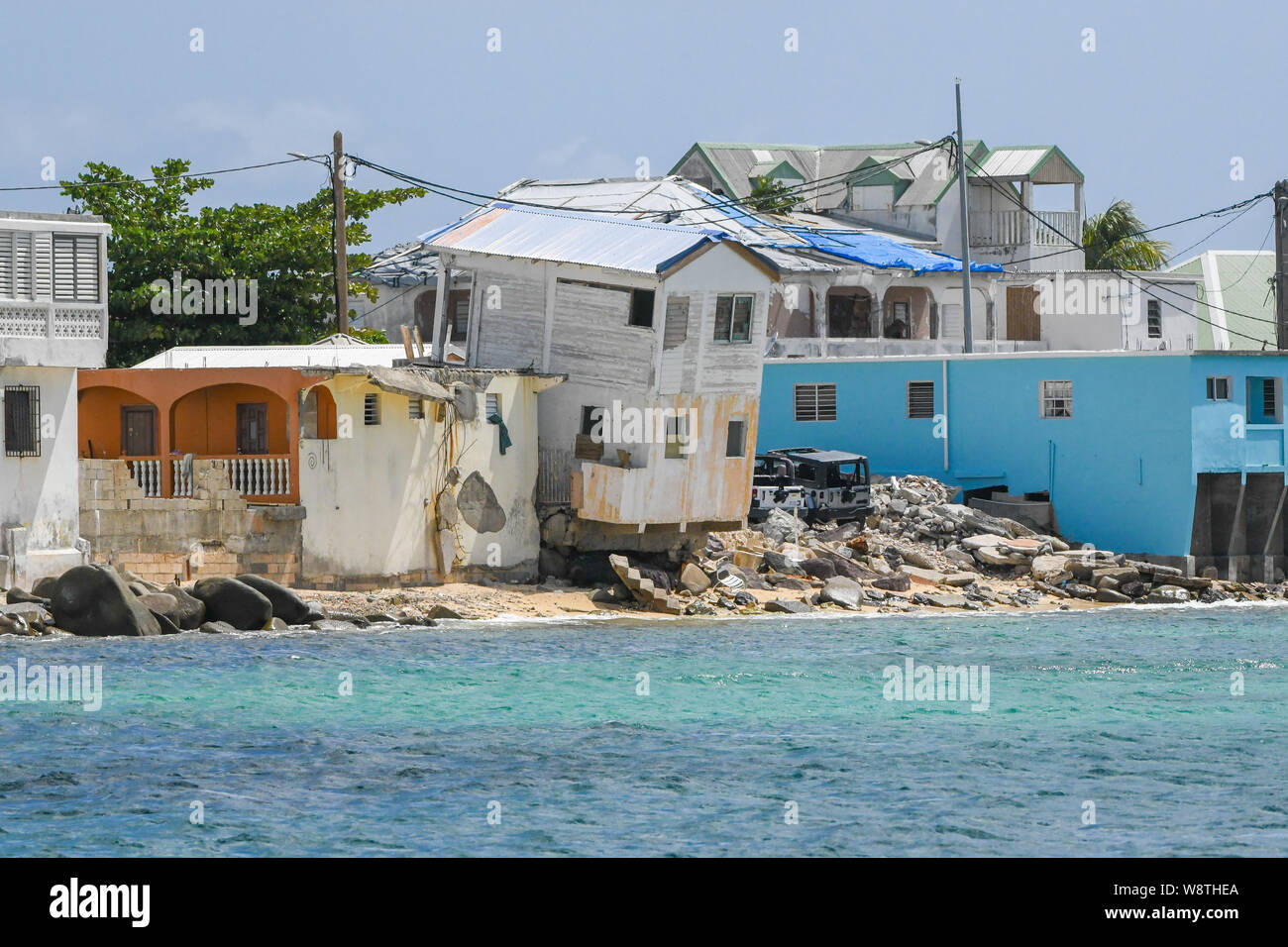 L'ouragan Irma dommages et conséquences - l'île de Saint Martin - Saint Martin - Saint-Martin tempête - Ouragan Irma destruction Banque D'Images