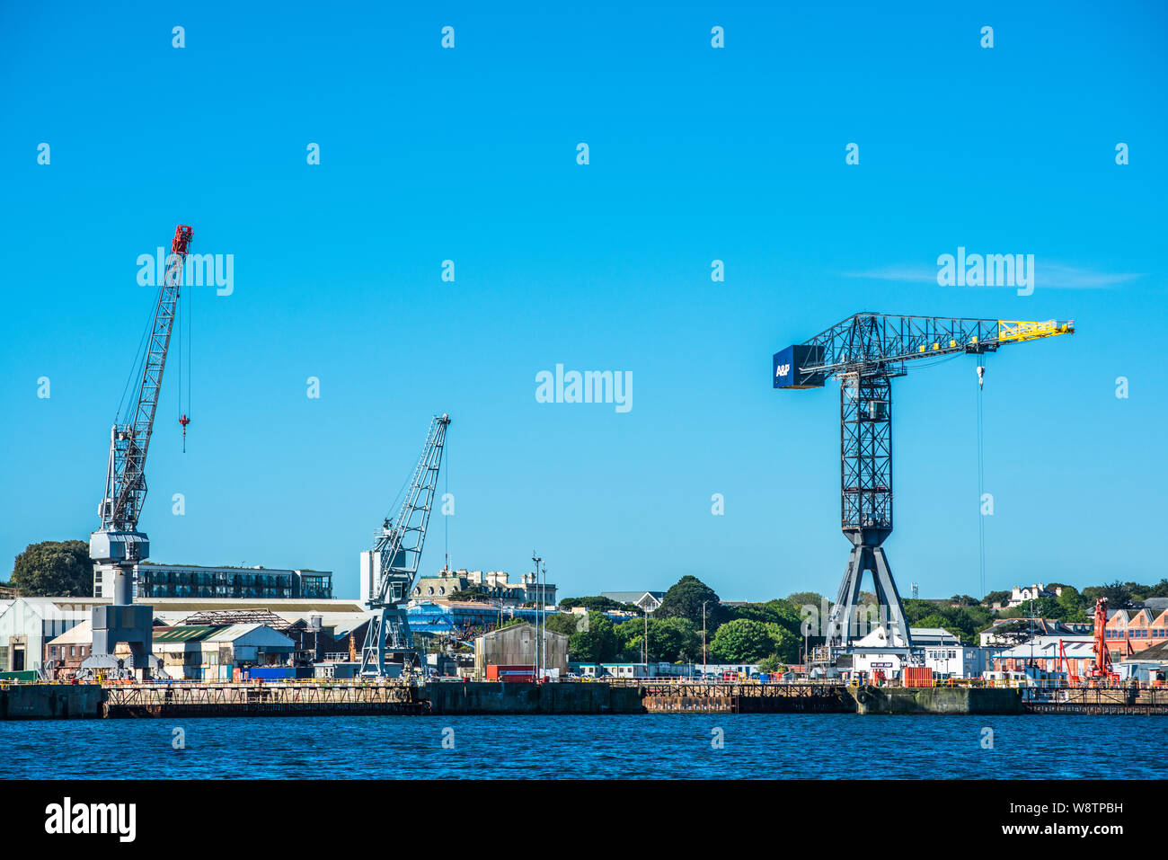 Chantier Pendennis Falmouth et sur les quais, Cornwall, England, UK. Banque D'Images