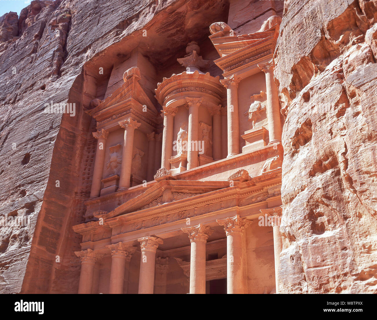 Le Conseil du Trésor (Al khazneh), ancienne ville de Petra, Maan, de Jordanie Banque D'Images