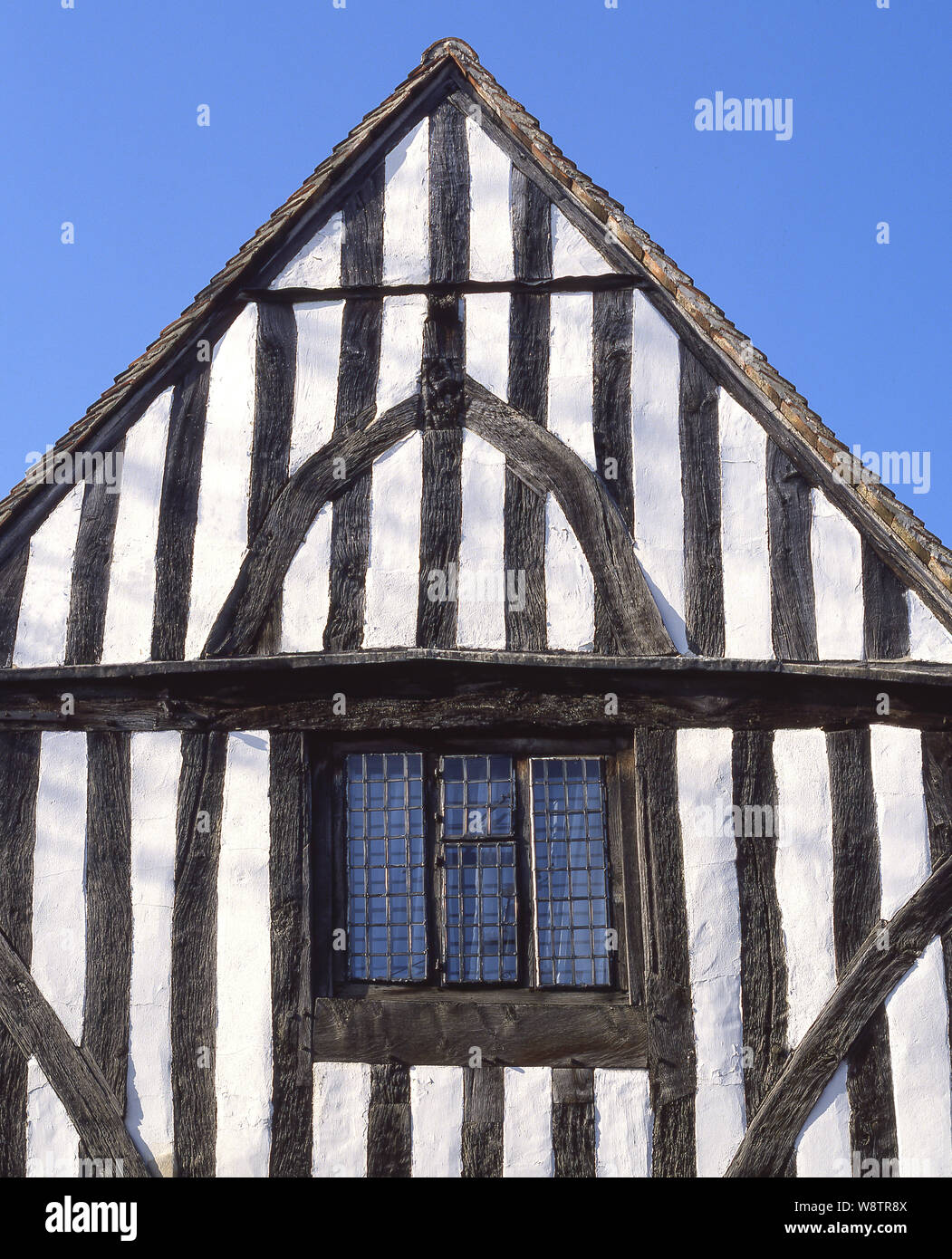 Période maison à pans de bois, la rue de l'Église, Long Melford, Suffolk, Angleterre, Royaume-Uni Banque D'Images