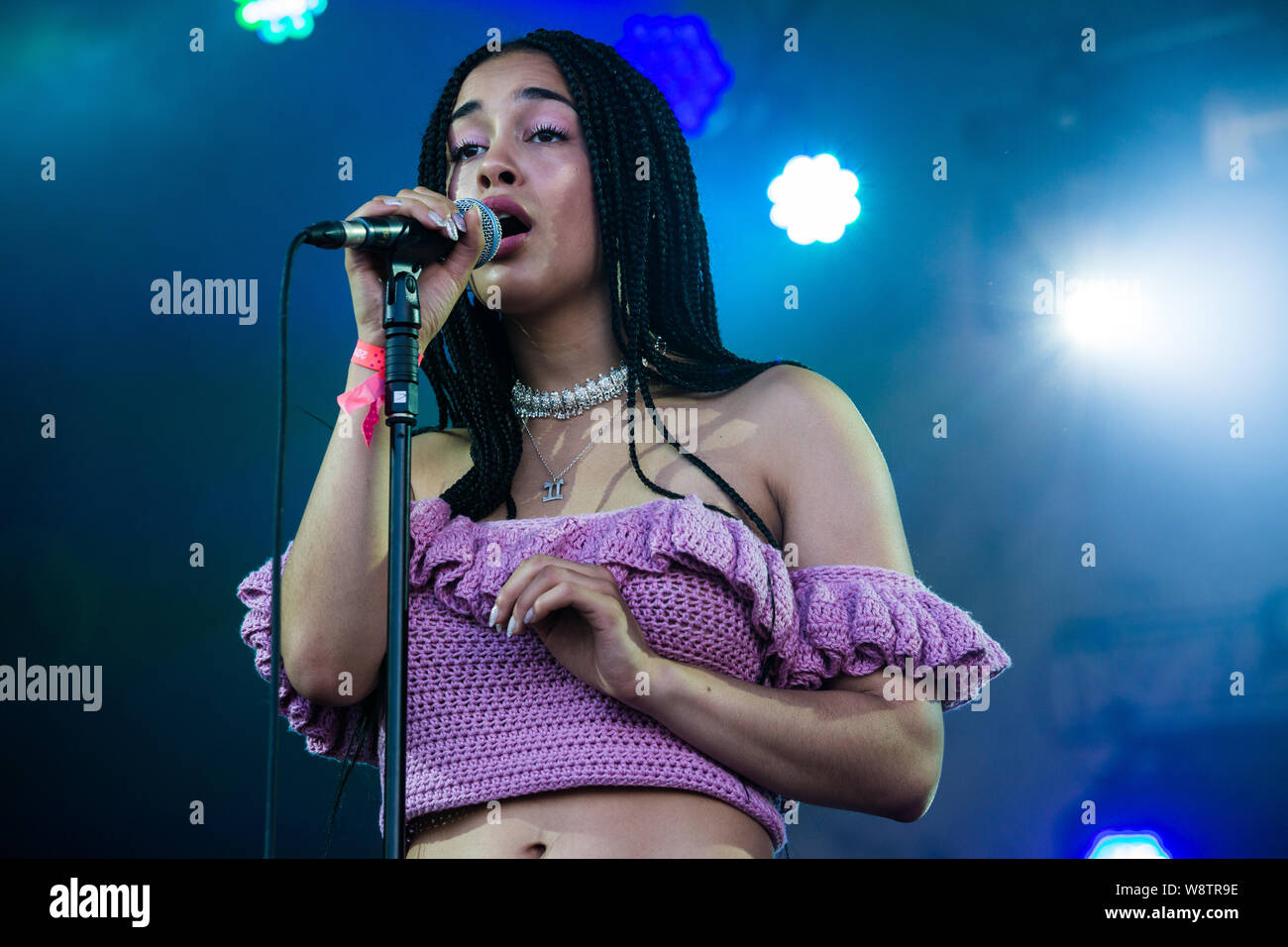 Le parc Victoria, Bethnal Green, Londres, Royaume-Uni, 16 juillet 2016, Jorja Smith sur scène au Lovebox, 2016 Londres. Crédit : Richard Soans/Alamy vivre Banque D'Images