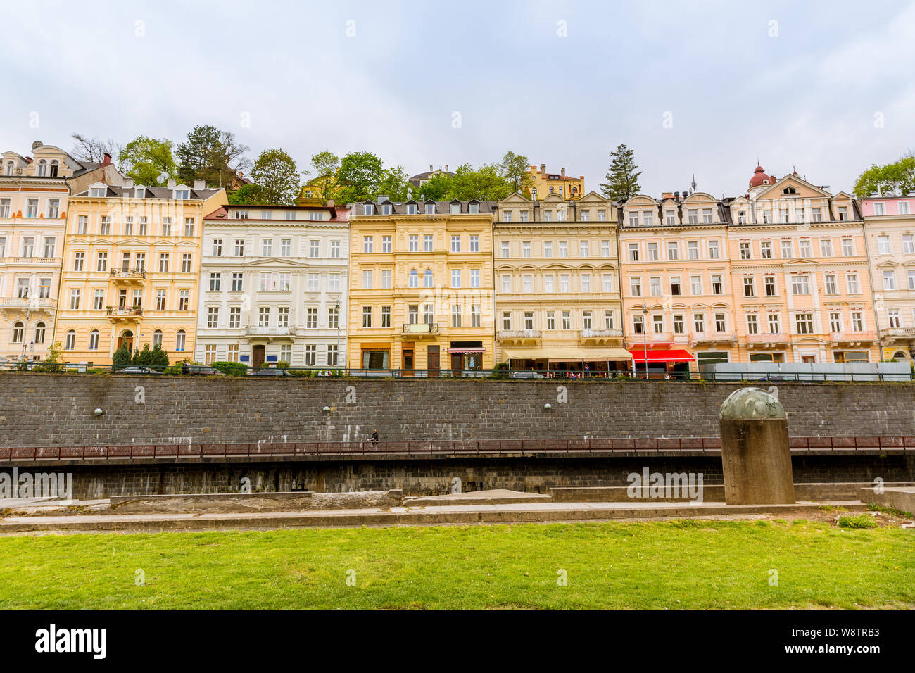 Les façades anciennes, Karlovy Vary, République Tchèque Banque D'Images