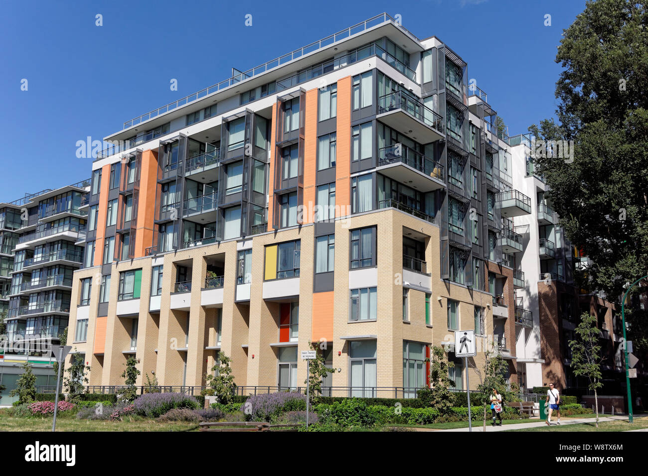 Nouveau multi étages immeuble résidentiel à Kitsilano, Vancouver, BC, Canada Banque D'Images