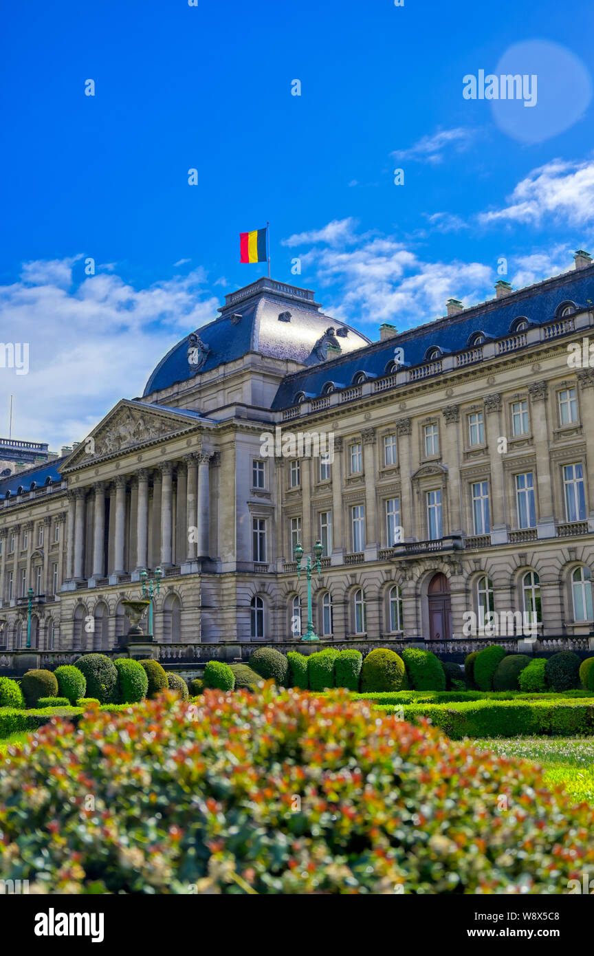 Le Palais Royal de Bruxelles est le palais du Roi et Reine des Belges dans le centre de la capitale du pays, Bruxelles, Belgique. Banque D'Images