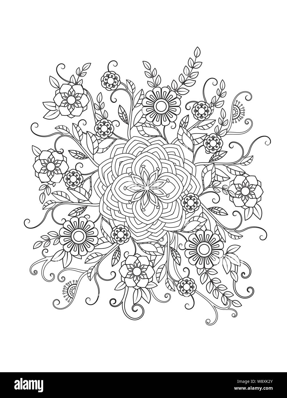 Mandala Ornementale Coloriage Adulte Page Livre De Coloriage Mandala  Tatouage Illustration de Vecteur - Illustration du ethnique, médaillon:  225873859
