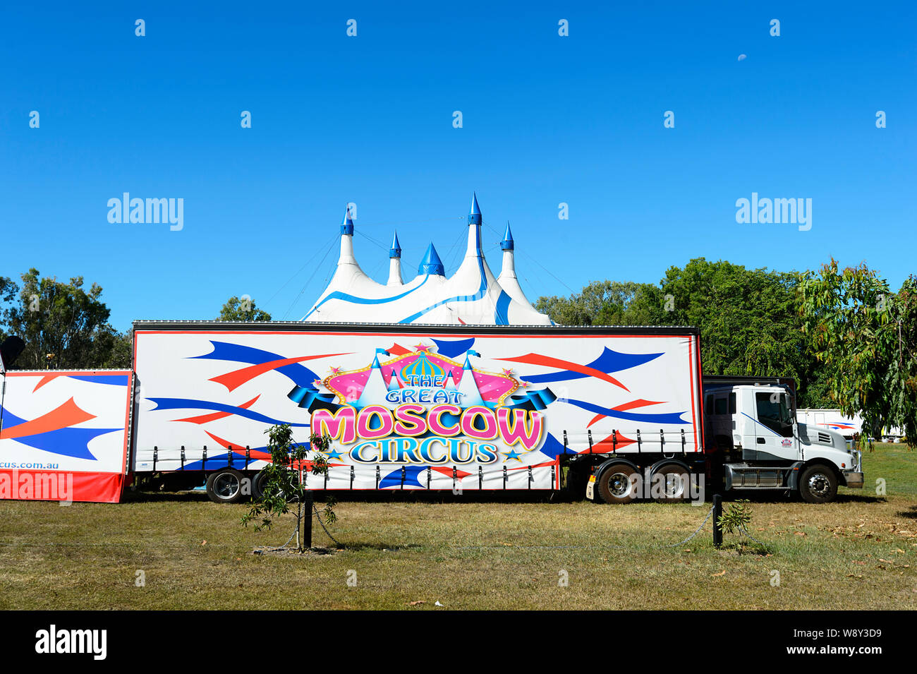 Le Grand Cirque de Moscou camion et tente, Port Douglas, Far North Queensland, Queensland, Australie, FNQ Banque D'Images