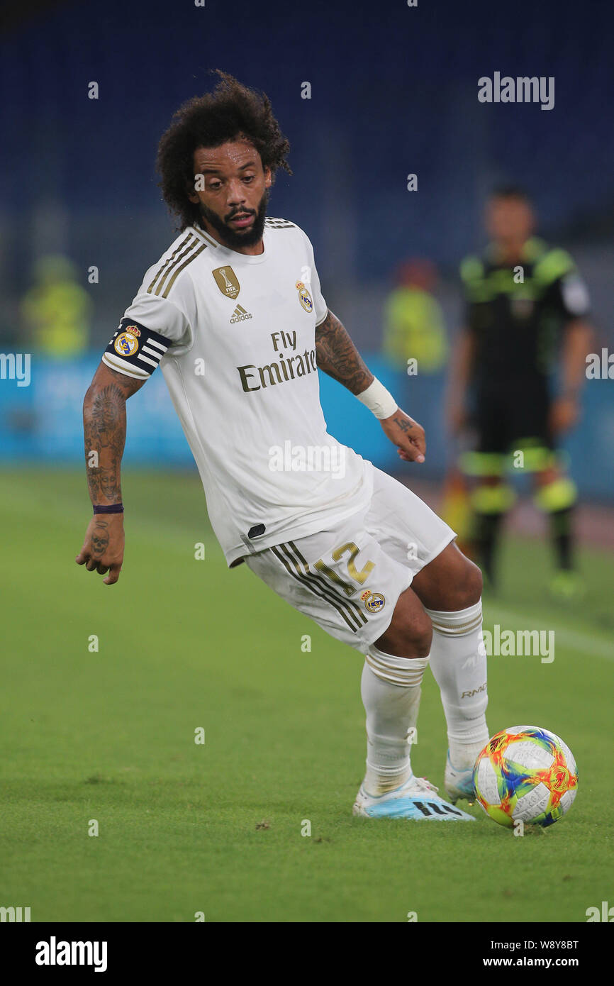 Rome, Italie. Août 11, 2019. Rome, Italie - 11 août 2019 : Marcelo (REAL MADRID) en action pendant le match amical AS ROMA VS REAL MADRID au Stadio Olimpico à Rome. Agence Photo crédit : indépendante/Alamy Live News Banque D'Images