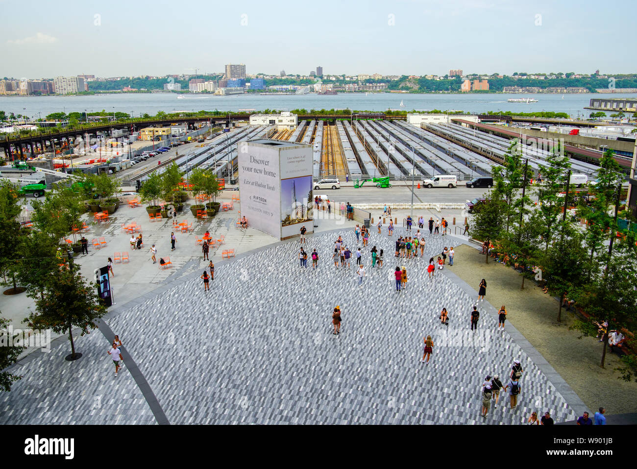 Vue aérienne de la gare Hudson yards du navire, Hudson Yards, New York City, USA. Banque D'Images