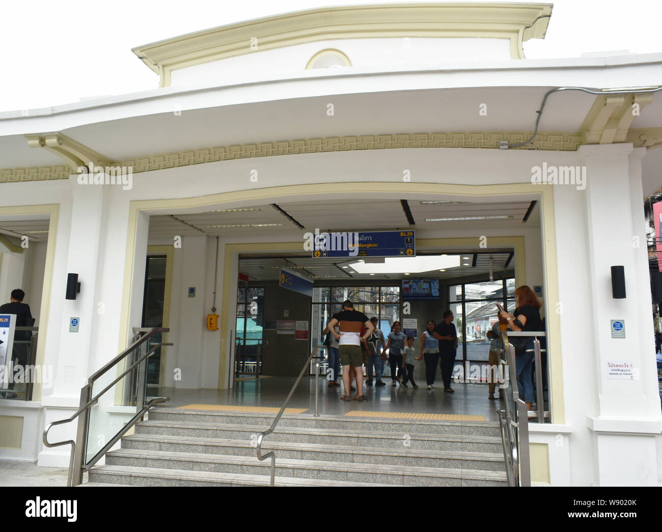 Thaïlande Bangkok le 11 août, 2019 : Wat Mangkon Kamalawat nouvelle station de métro Chinatown Yaowarat de Thaïlande a ouvert pour l'expérimentation et de Banque D'Images