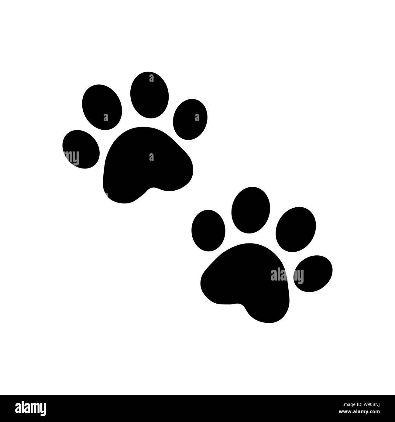 L'empreinte de patte de chien icône vecteur logo bouledogue français Chiot Chaton Chat cartoon illustration signe symbole doodle - Vector Illustration de Vecteur