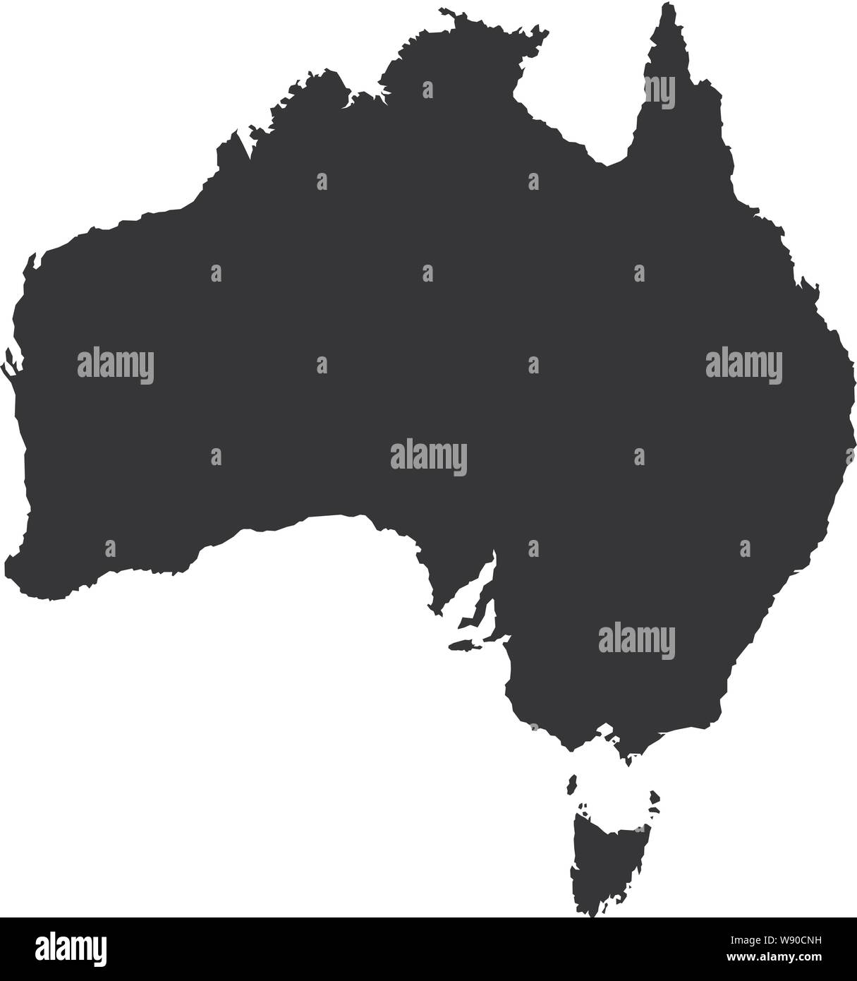 Carte vierge de l'Australie. Fond de l'Australie. Carte de l'Australie isolé sur fond blanc. Vector illustration Illustration de Vecteur