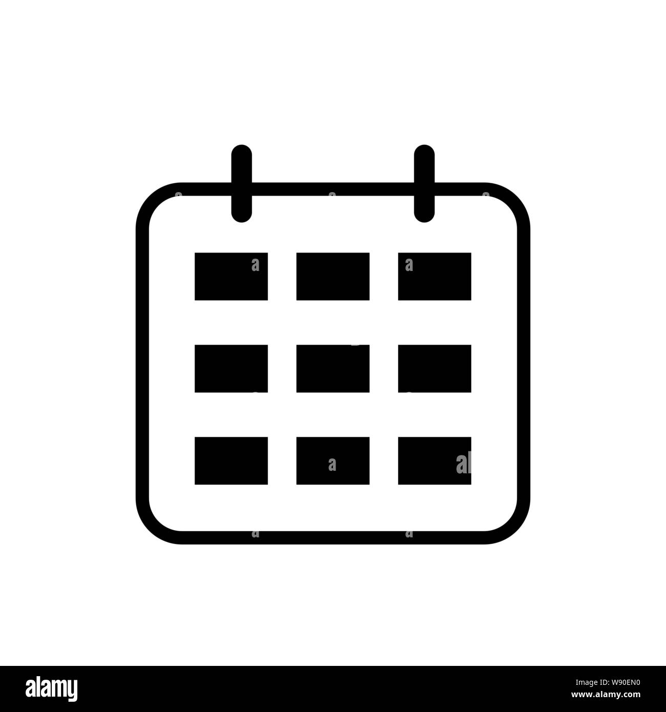 L'icône Calendrier. Télévision isolés calendrier l'icône Mobile Web, signe, symbole, bouton, élément, Vector illustration Illustration de Vecteur