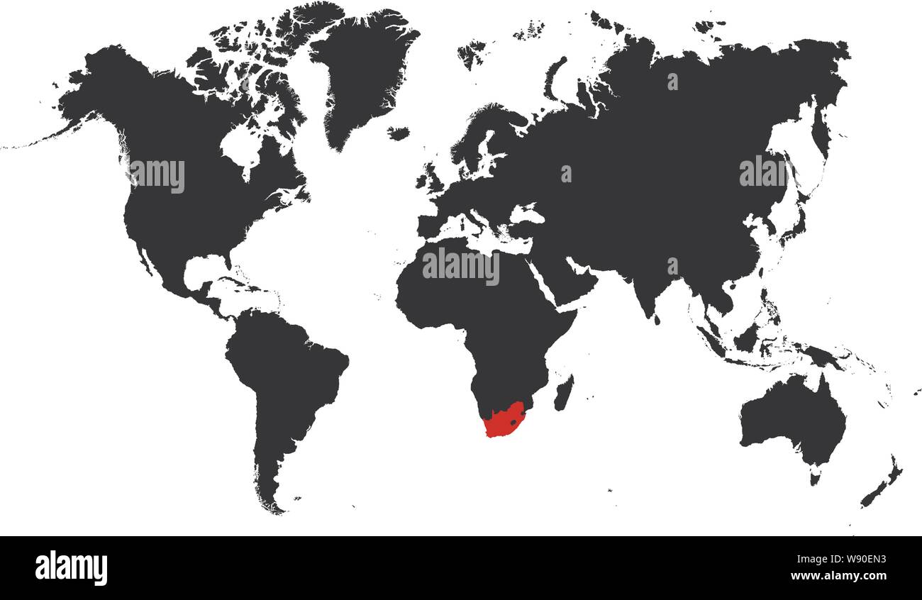 La carte d'Afrique du Sud est surligné en rouge sur la carte du monde - Vector illustration Illustration de Vecteur La carte d'Afrique du Sud est surligné en rouge sur la carte du monde - Vector illustration Illustration de Vecteur
