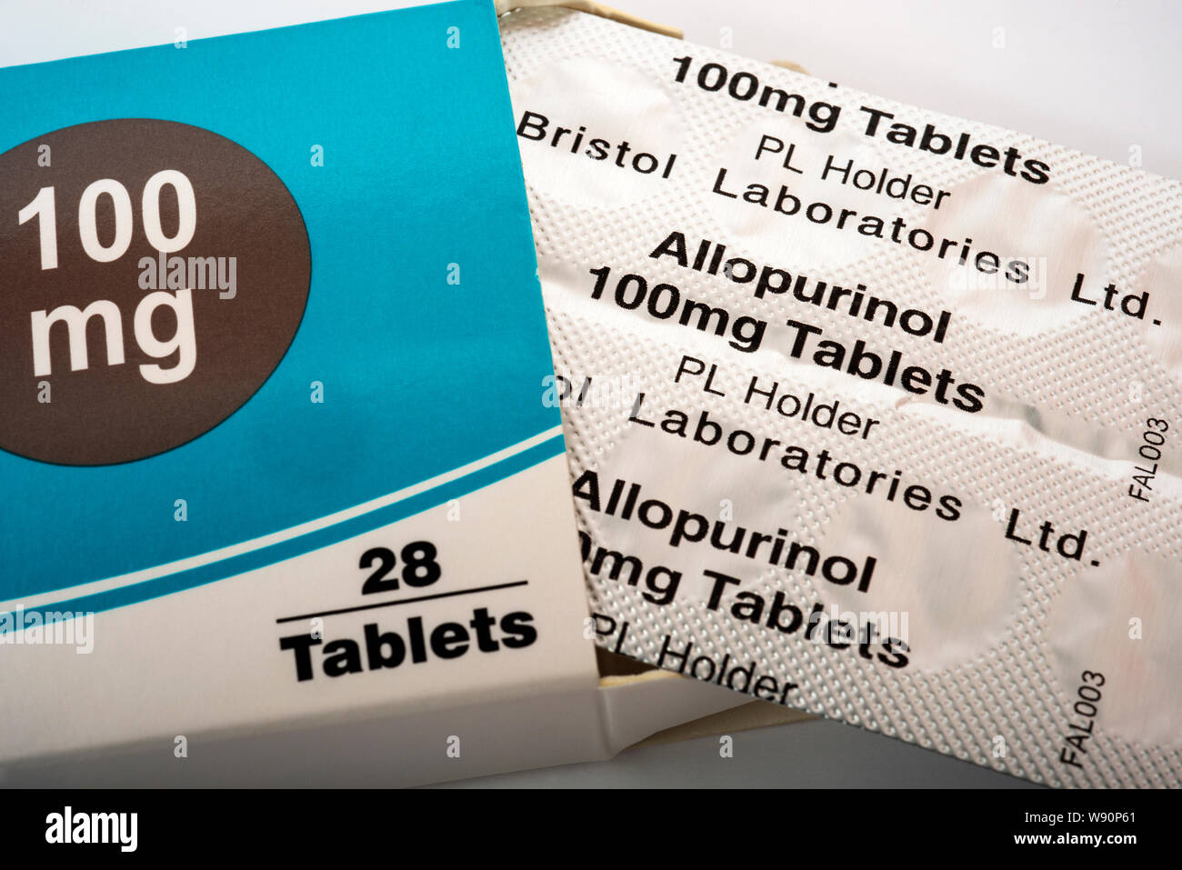 Les Laboratoires Bristol Allopurinol tablets Banque D'Images