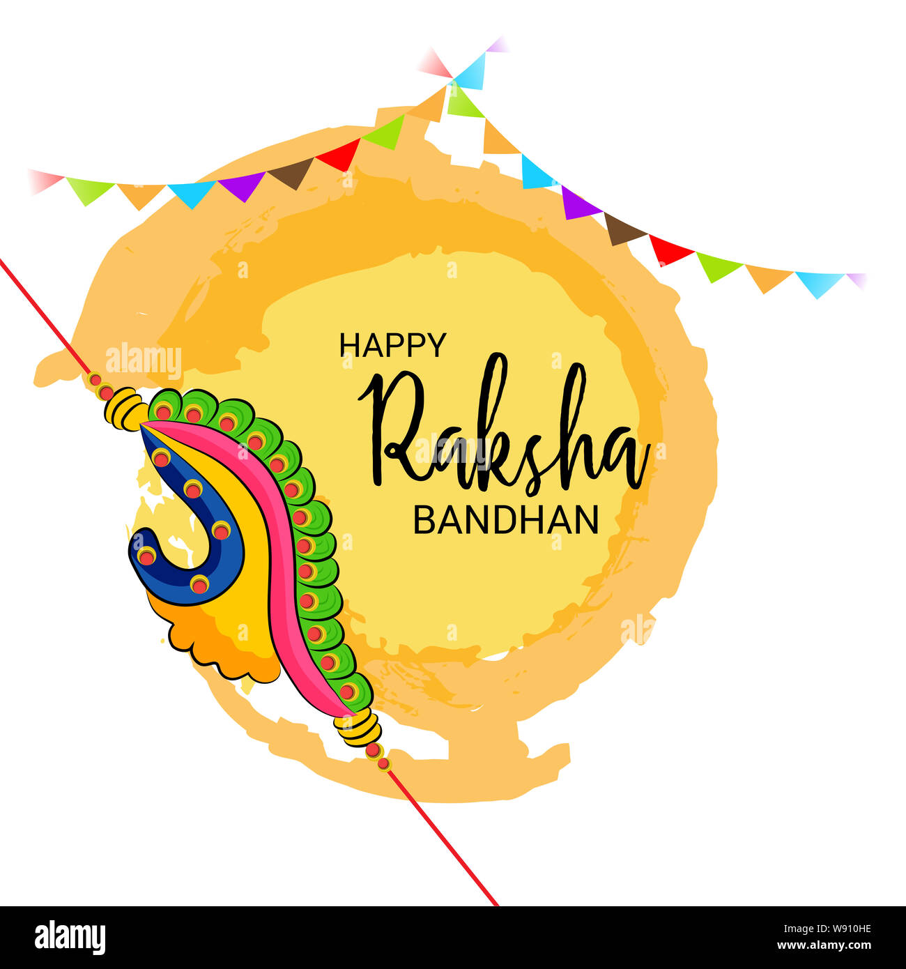 Vector illustration d'un arrière-plan pour Happy Raksha Bandhan festival indien de frères et sœurs. Banque D'Images