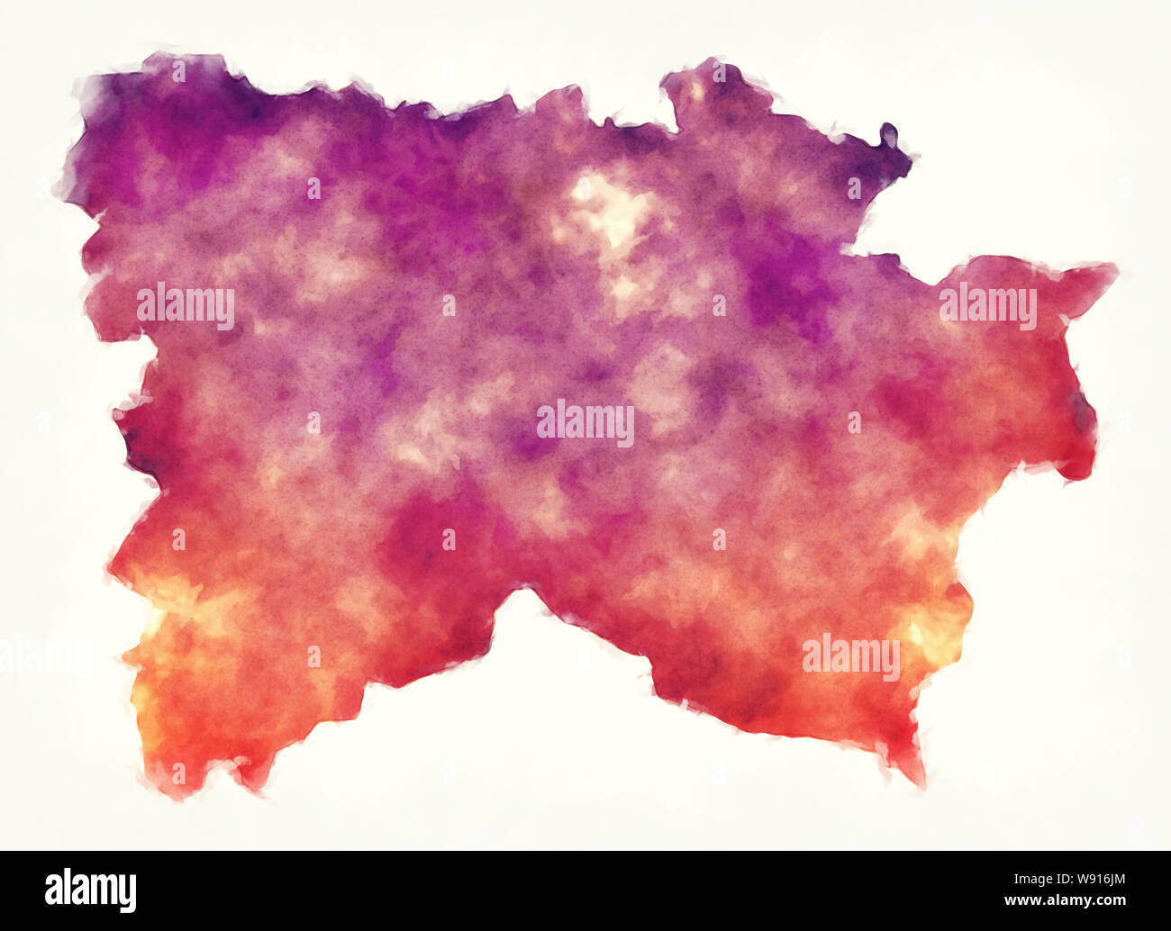 Comté de Voru aquarelle carte de l'Estonie Banque D'Images