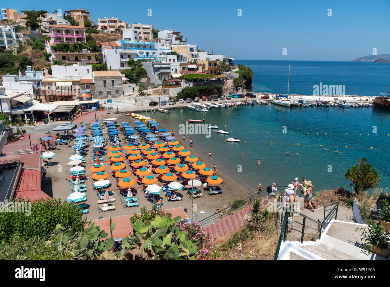 Bali, Crète, Grèce. Juin 2019. Un aperçu de la petite station balnéaire de Crète en Crète de l'Ouest, Grèce Banque D'Images