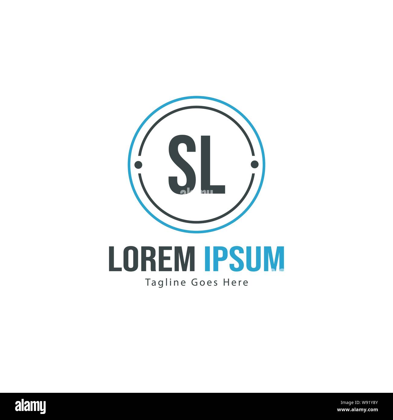 Logo SL initiale modèle avec cadre moderne. Lettre SL minimaliste design logo vector illustration Illustration de Vecteur