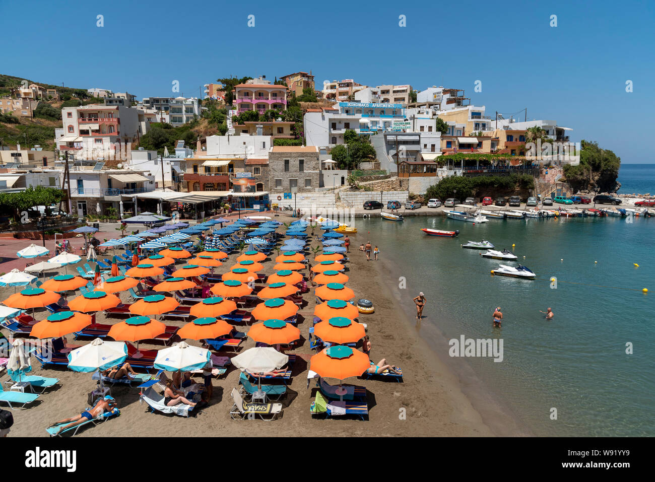 Bali, Crète, Grèce. Juin 2019. Un aperçu de la petite station balnéaire de Crète en Crète de l'Ouest, Grèce Banque D'Images