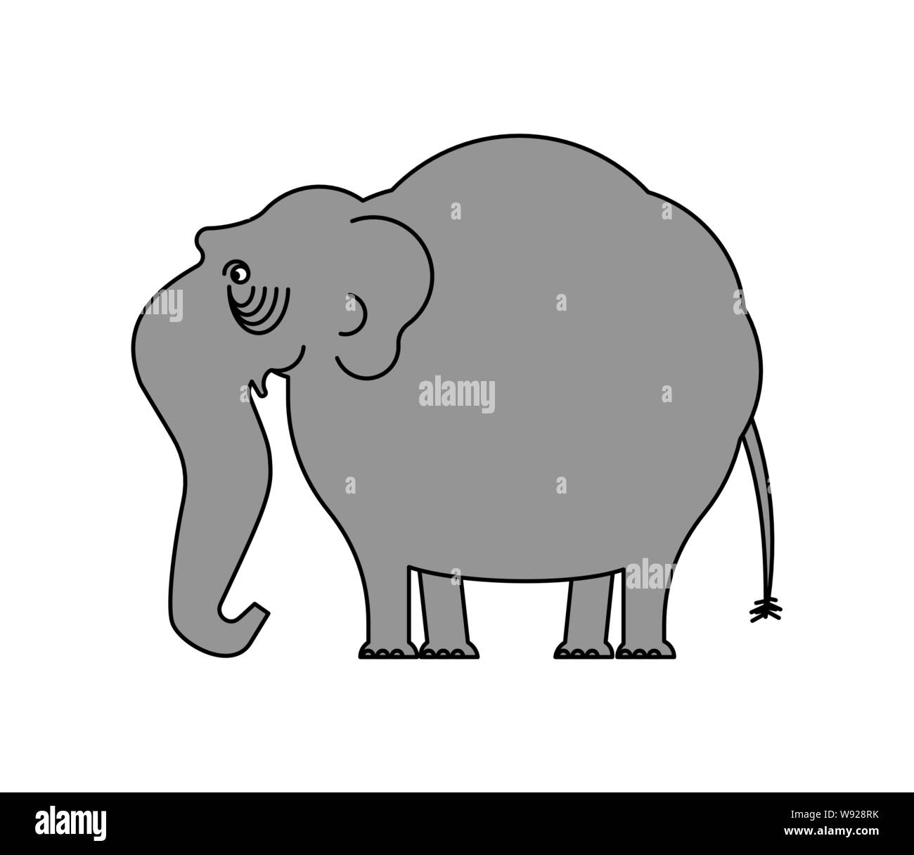 Éléphant gris cartoon animal isolé. vector illustration Illustration de Vecteur