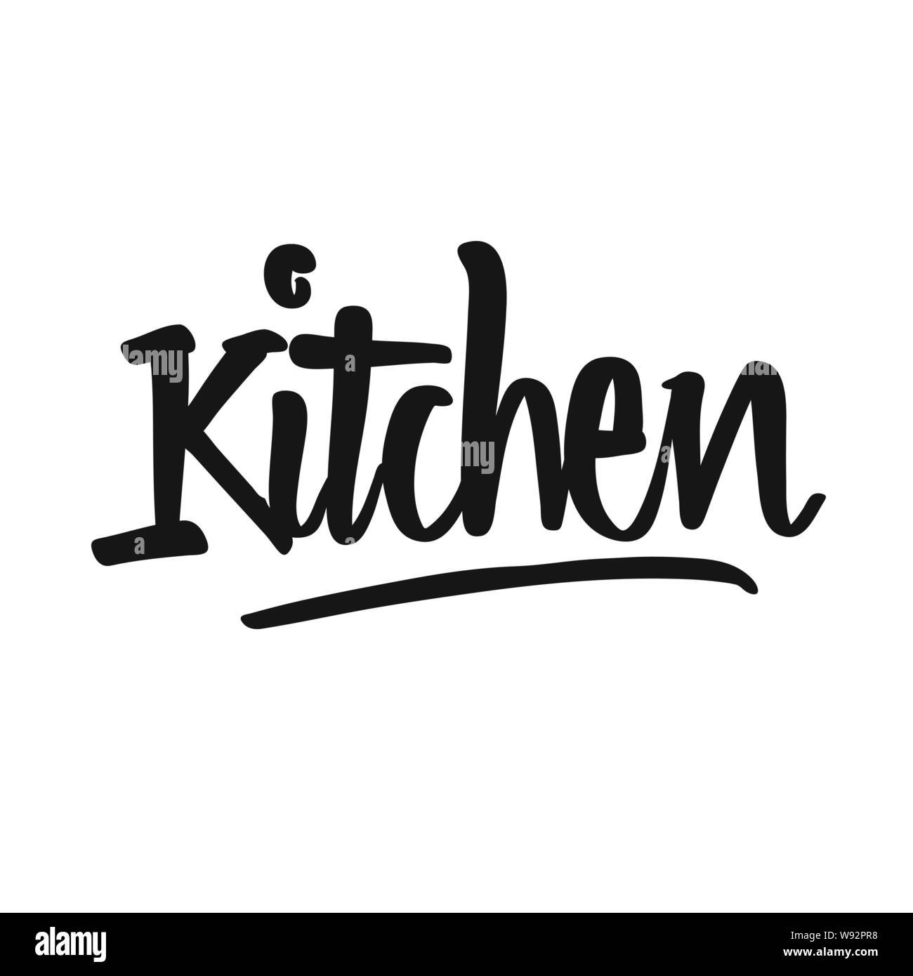Lettrage manuscrit de cuisine. Version imprimable L'art Cuisine signe pour la nourriture et préparer sujets. Illustration de Vecteur