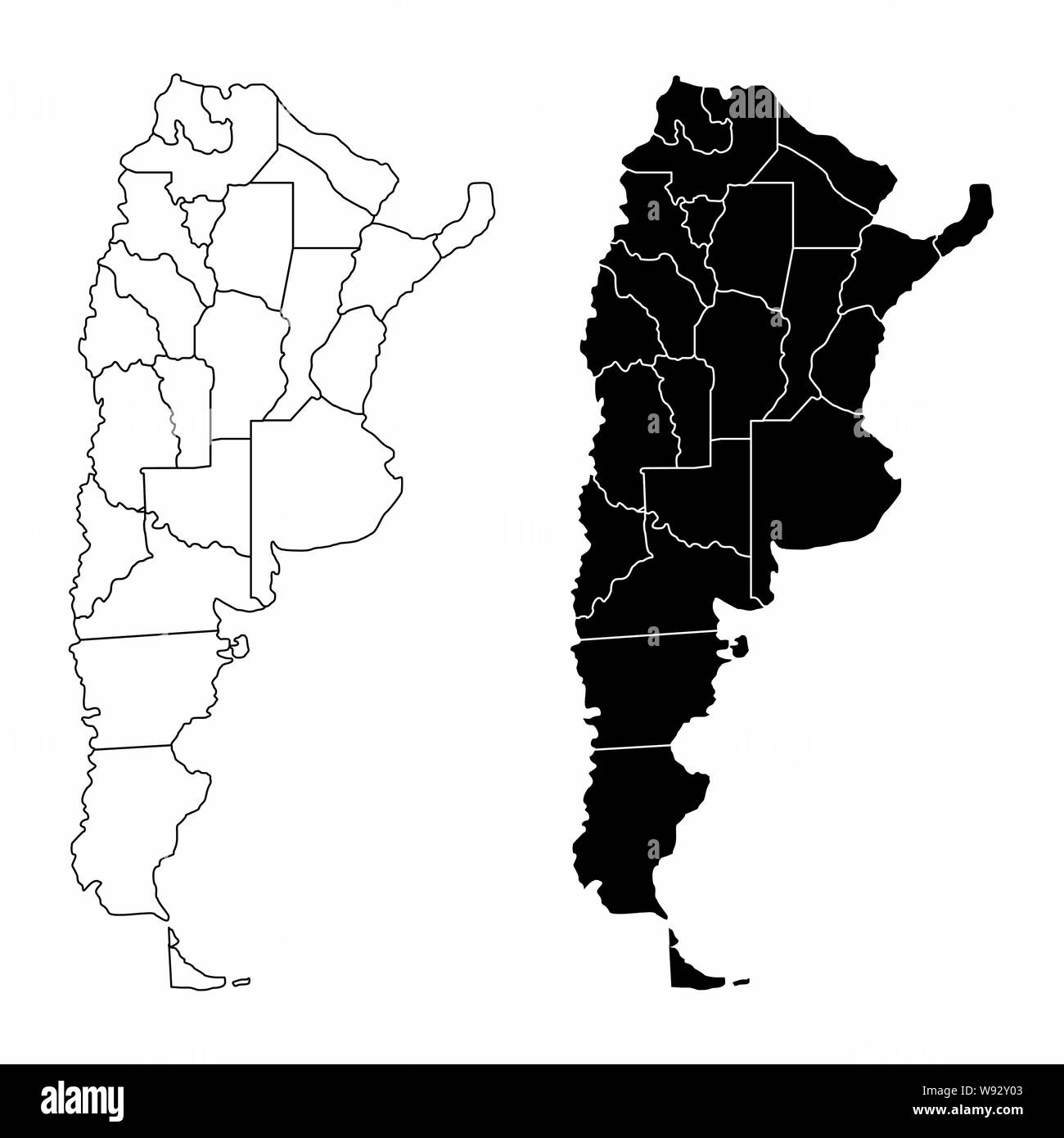 Cartes des provinces de l'Argentine Illustration de Vecteur