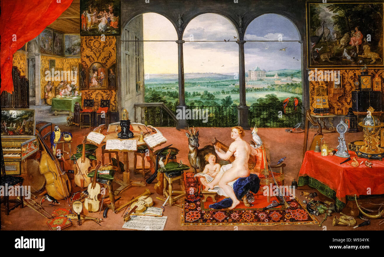 Peter Paul Rubens, Jan Brueghel l'ancien, l'ouïe, peinture, 1617-1618 Banque D'Images