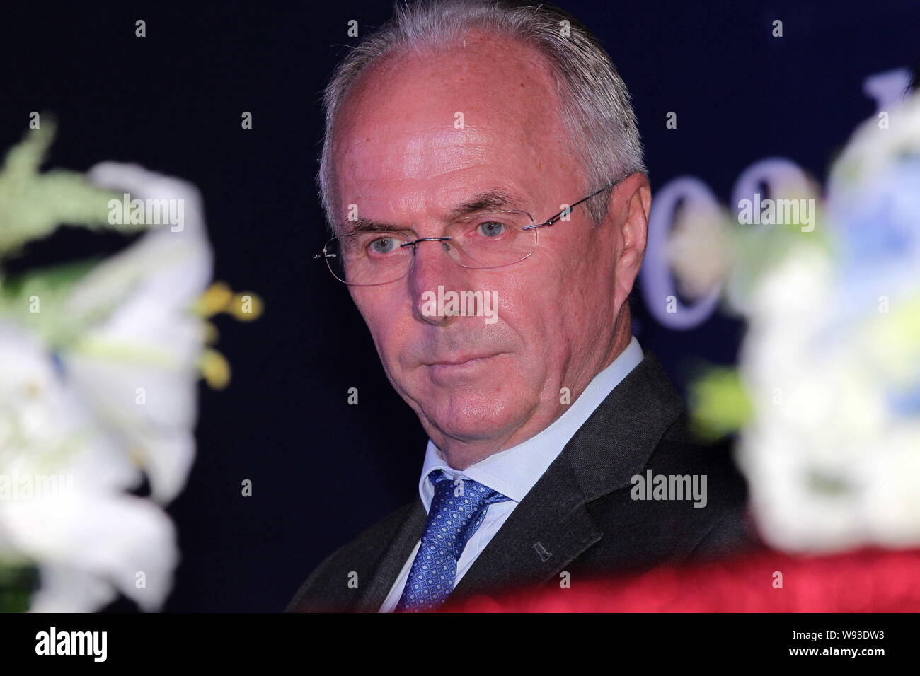 Sven-Goran Eriksson, la nouvelle entraîneure-chef de Chines Guangzhou R&F FC, assiste à une conférence de presse à Guangzhou, Guangdong Chine du sud-est de pr Banque D'Images