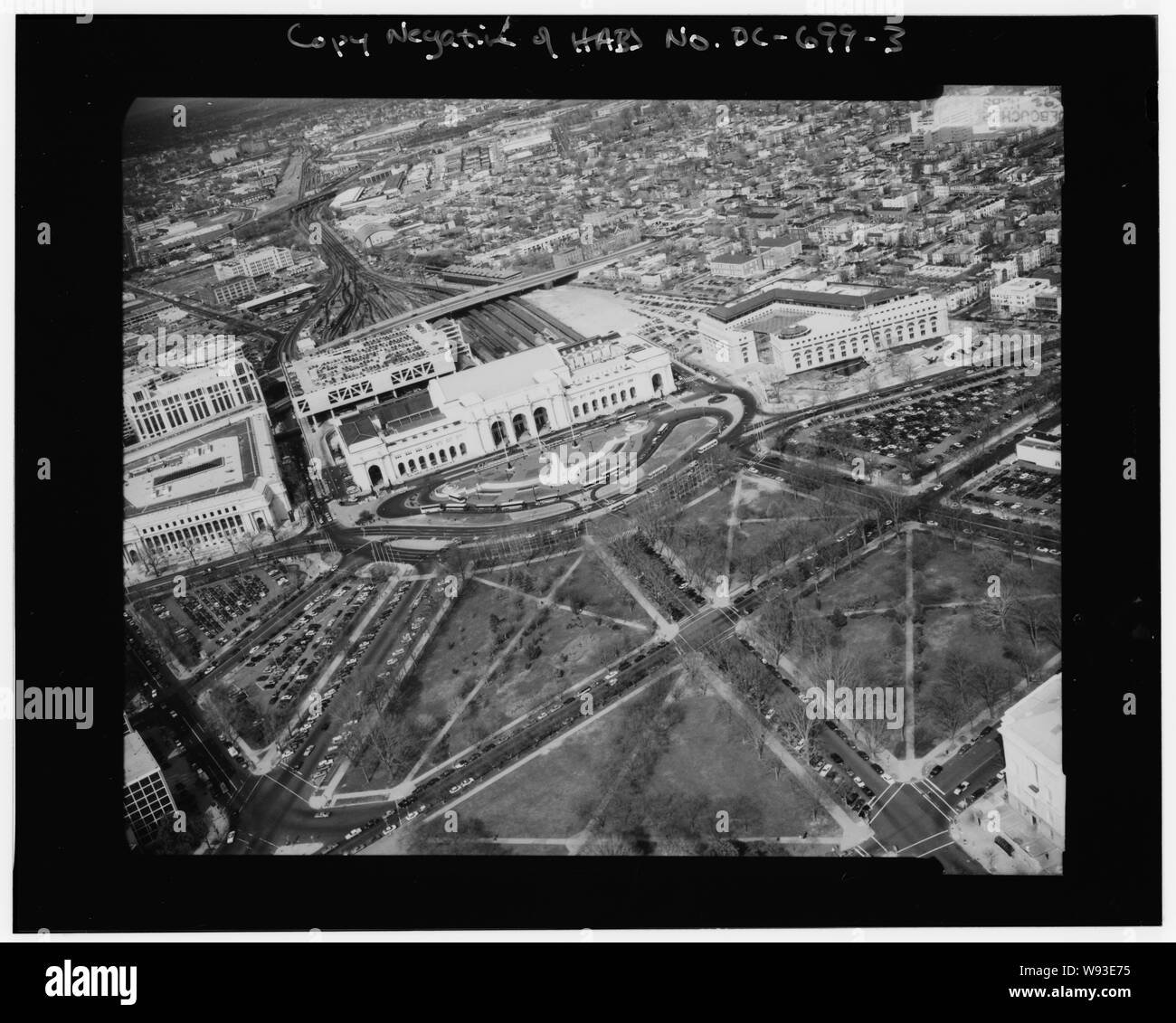 Vue aérienne NORD-EST SUR L'AVENUE DELAWARE DE COULOIR SUR LE CAPITOLE. - Delaware Avenue, Washington, District of Columbia, DC Union Station, Washington, D.C. Banque D'Images