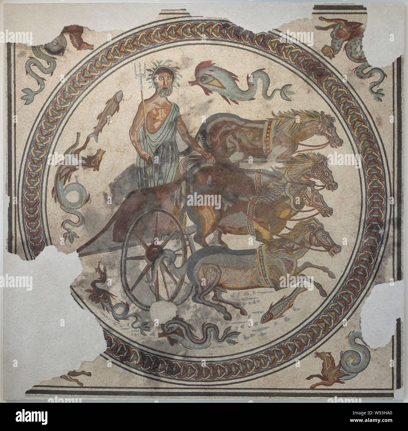Triomphe de Neptune. Mosaïque galloromaine datée du 2e siècle au Musée des beauxarts et d