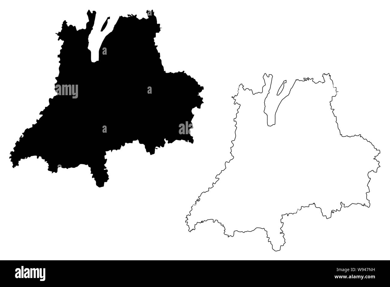 Jonkoping County (comtés de Suède, le Royaume de Suède) map vector illustration, scribble sketch carte de Jönköping Illustration de Vecteur