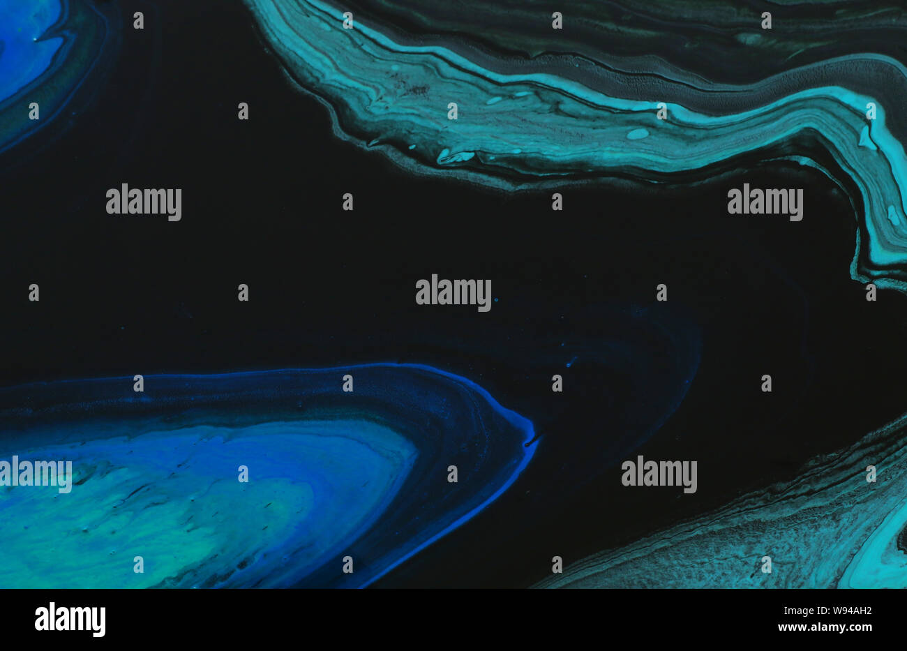 Résumé Contexte L'effet marbré. La menthe, bleu et noir couleurs créatives Banque D'Images