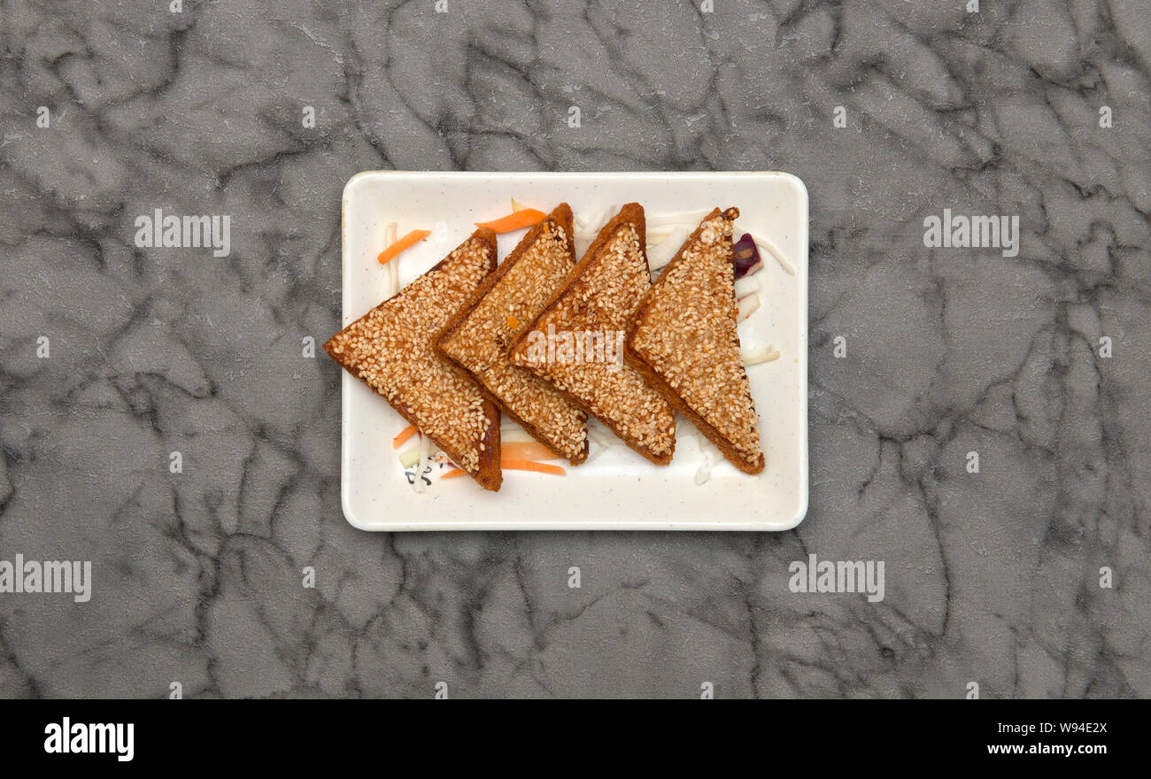 La cuisine chinoise. crevettes sésame grillé Banque D'Images