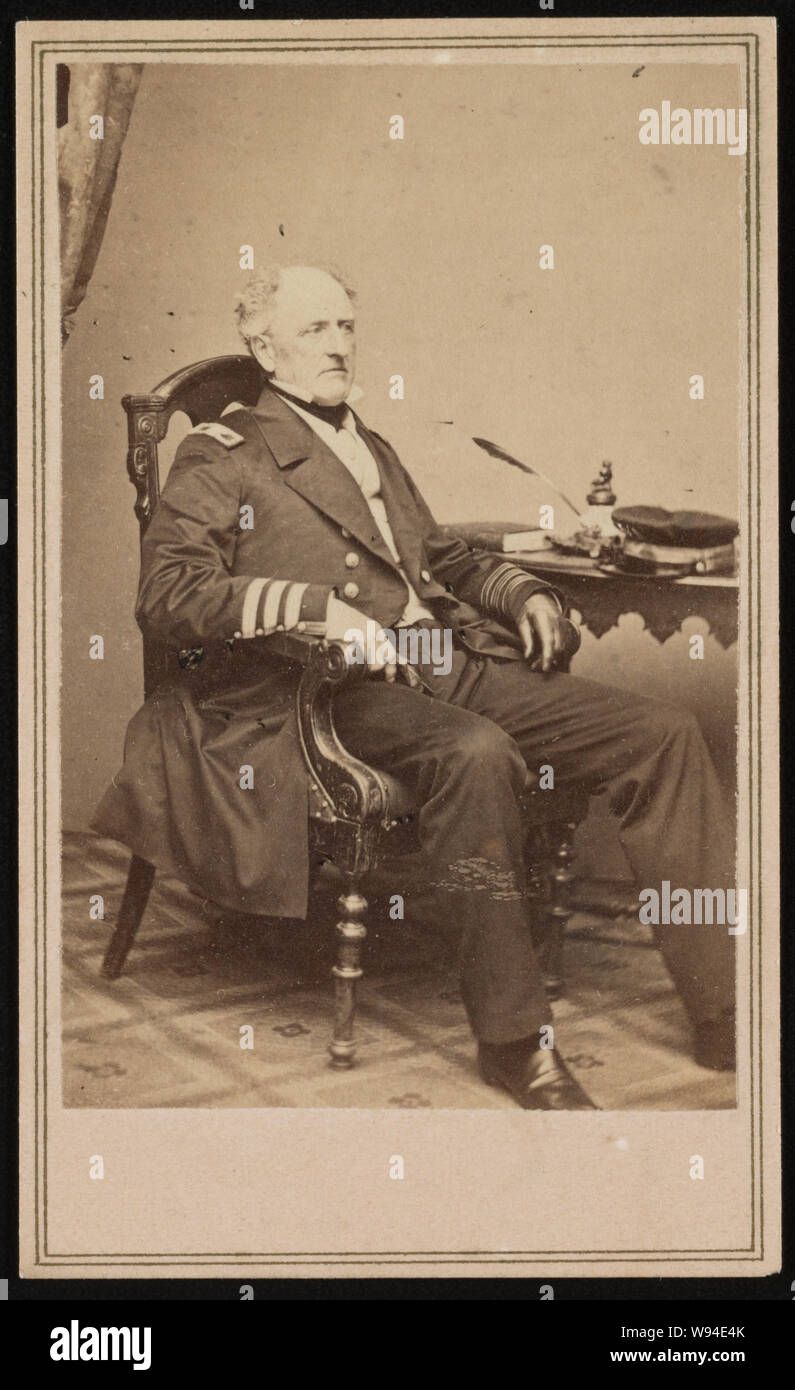 L'amiral Franklin Buchanan de la Marine confédérée en uniforme / De négatif photographique dans la région de Brady's National Portrait Gallery Banque D'Images
