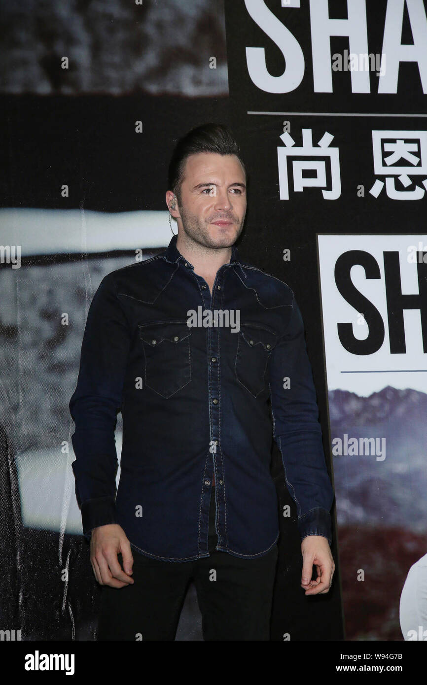 Le chanteur irlandais Shane Filan, un des chanteurs de l'ancien boy band Westlife est photographié pendant un événement promotionnel pour son premier album solo, vous avez un Banque D'Images