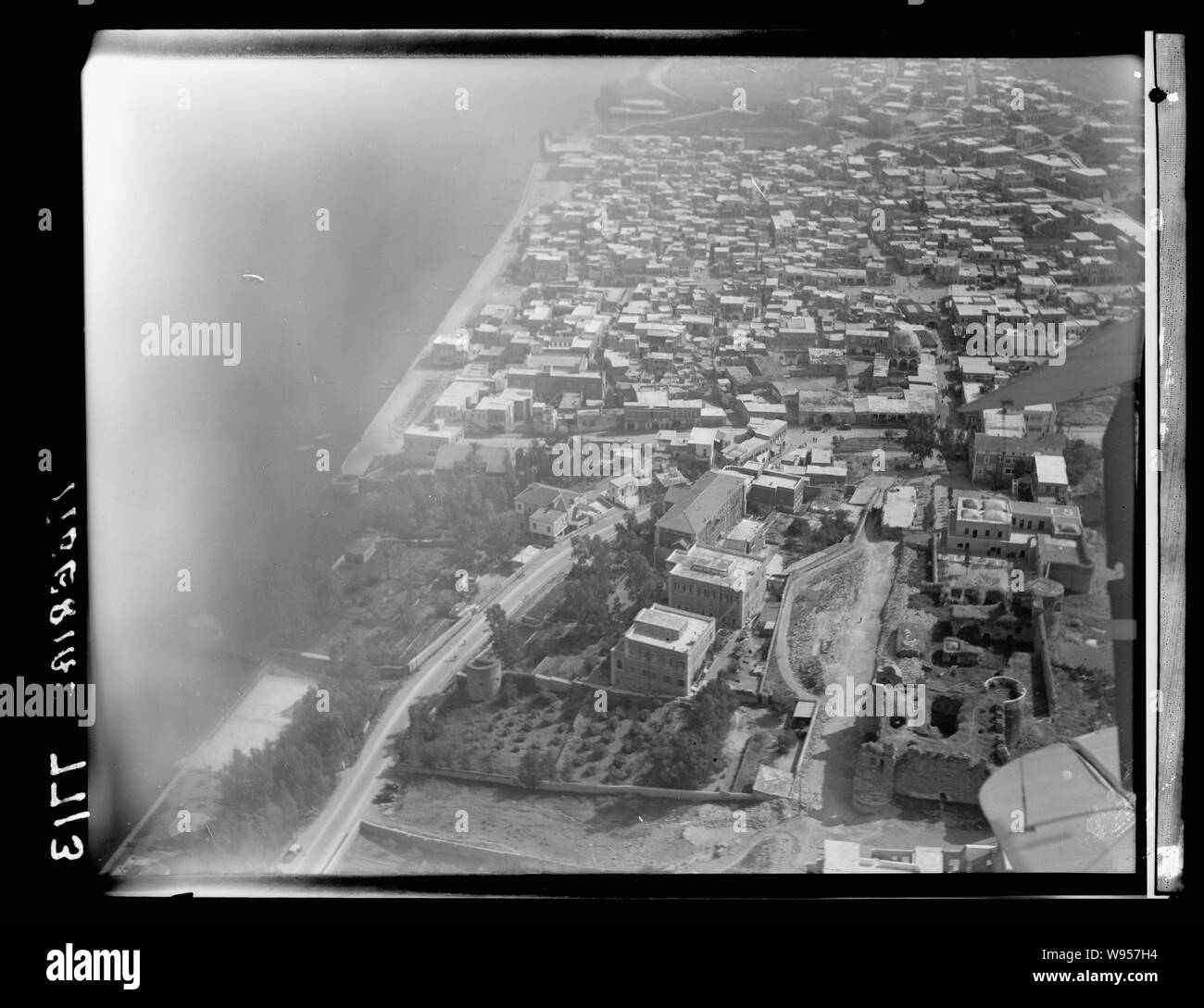 Films de l'air (1937). Tibériade montrant la Mission Sylvestre Banque D'Images