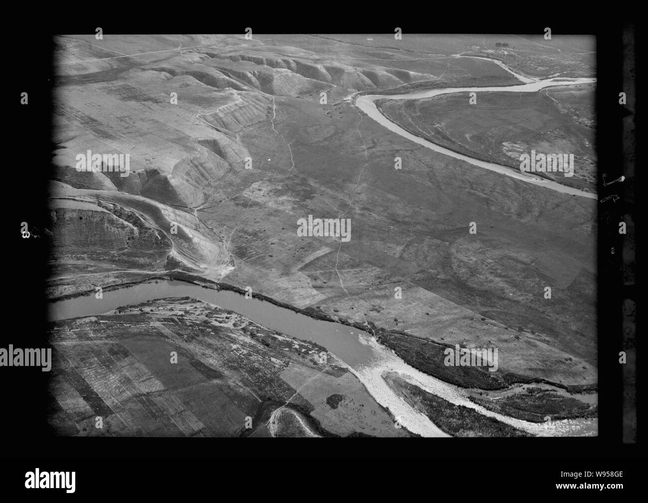 Vues de l'air. Voir bas de la Jordanie se plie Banque D'Images