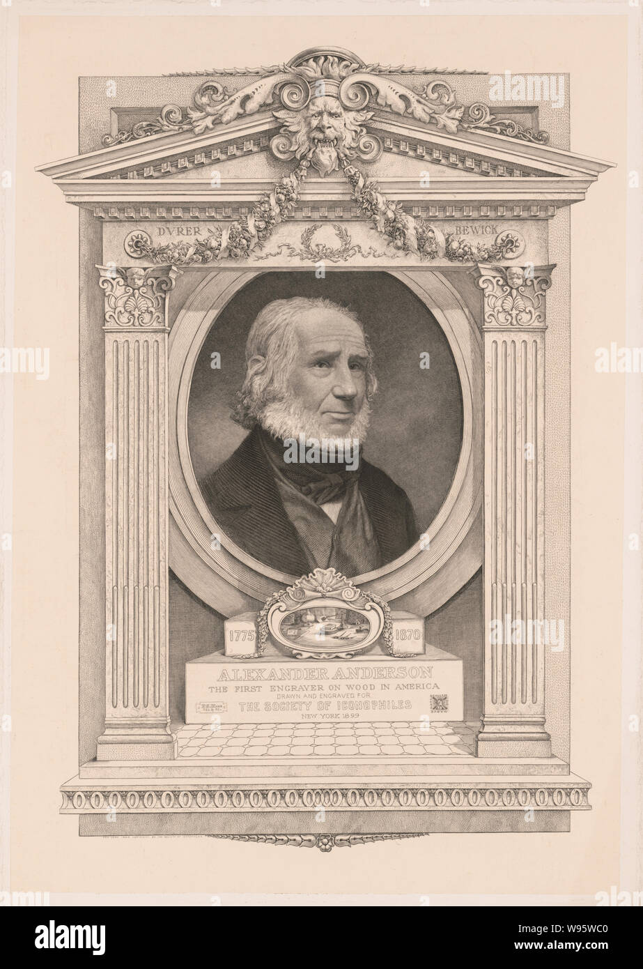 Alexander Anderson, le premier graveur sur bois en Amérique Banque D'Images