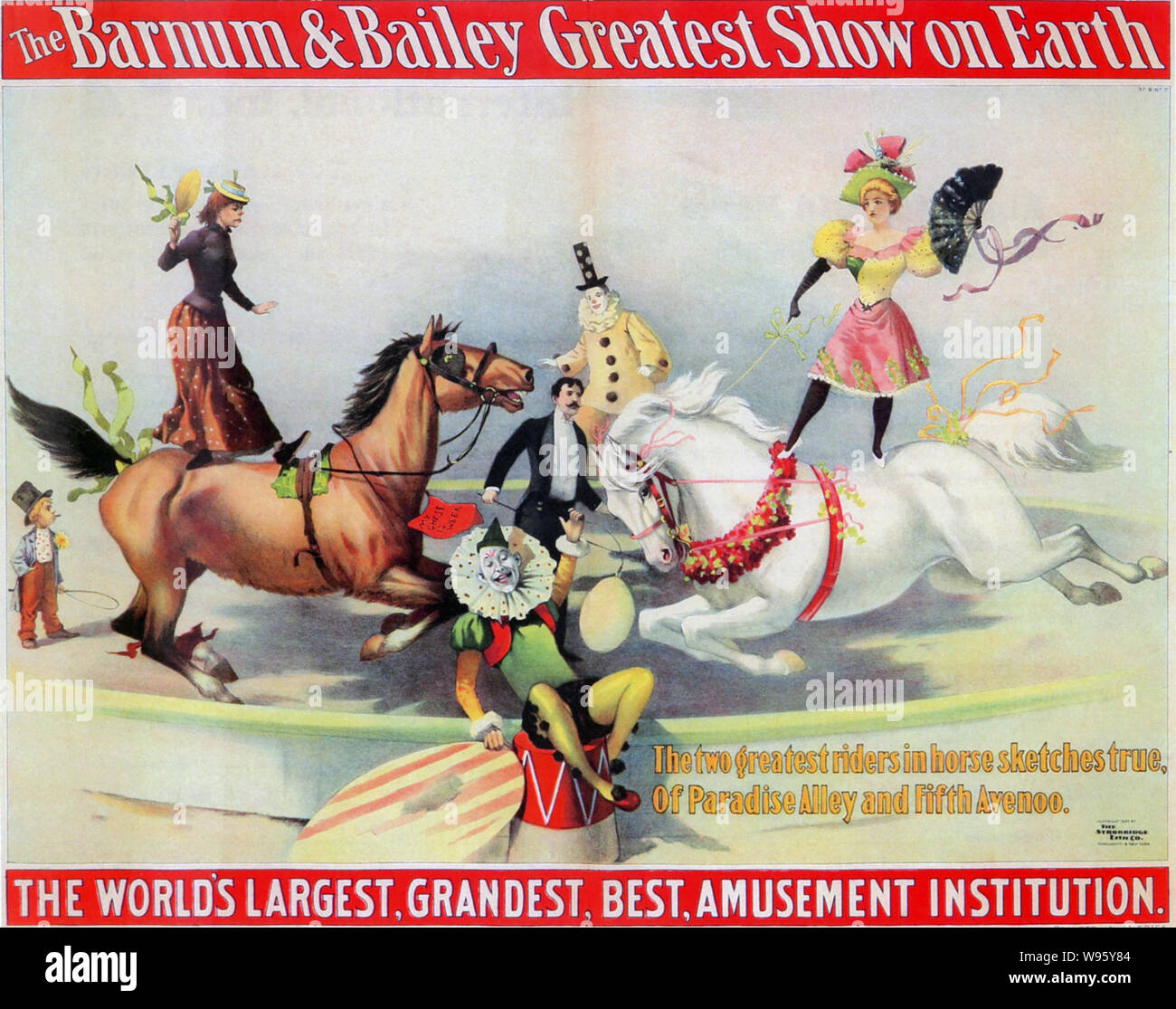 BARNUM & Bailey à propos de l'affiche 1899 Banque D'Images