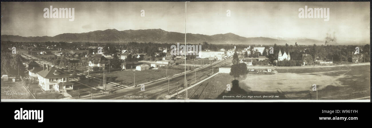 Alhambra, Californie de l'école secondaire, le 24 décembre, 1909 Banque D'Images