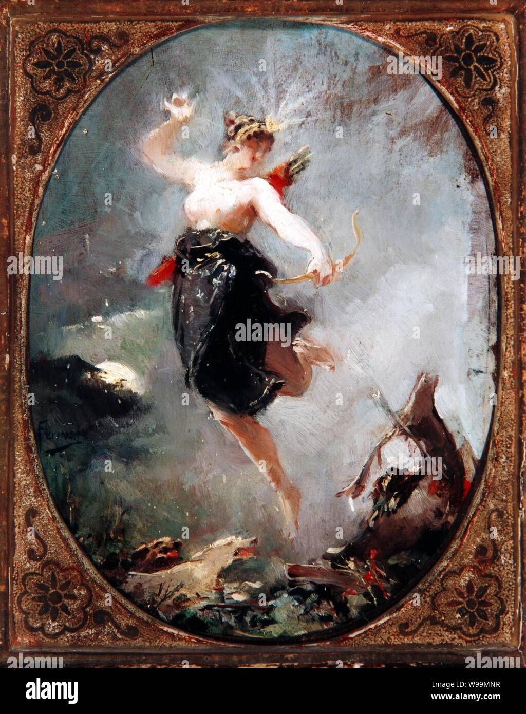 Diana cazando - Alejandro Ferrant Fischermans. Banque D'Images