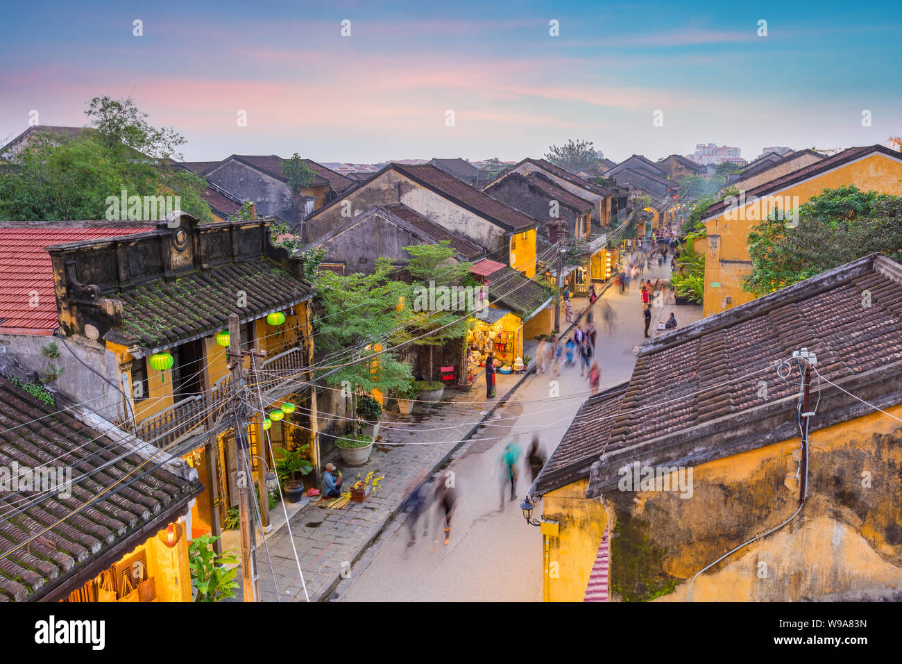 La rue de la vieille ville de Hoi An, Vietnam Banque D'Images