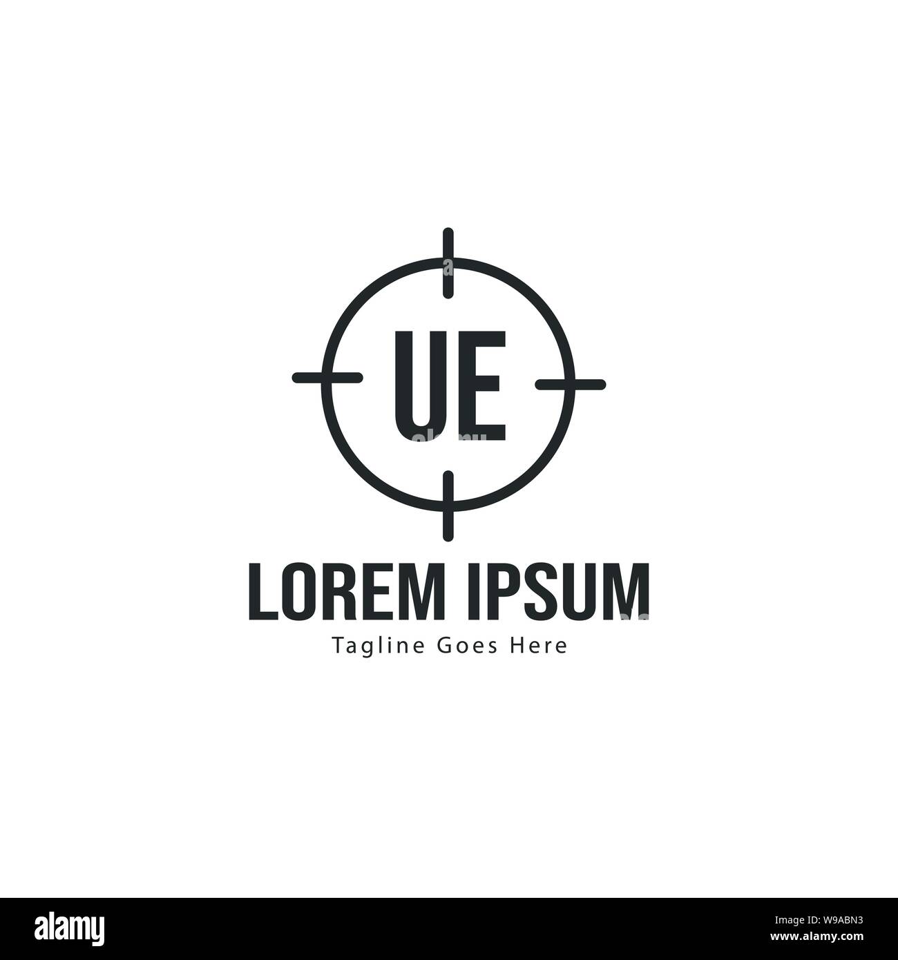 UE Lettre Logo Design. UE moderne créative Icône Lettres Illustration design Illustration de Vecteur