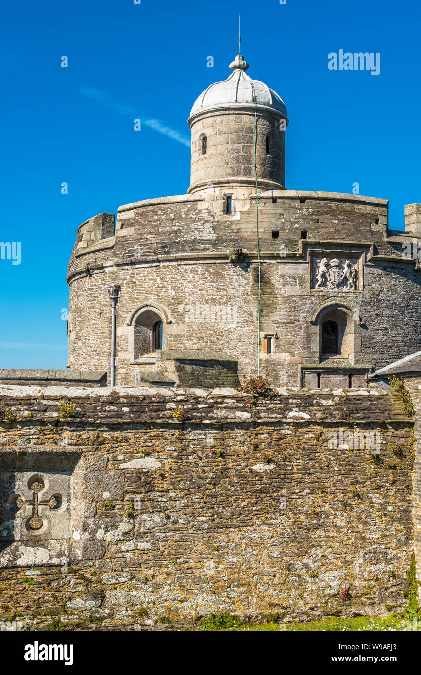 St Mawes Castle est un fort d'artillerie construit par Henry VIII, Roseland peninsula, Cornwall, England, UK. Banque D'Images